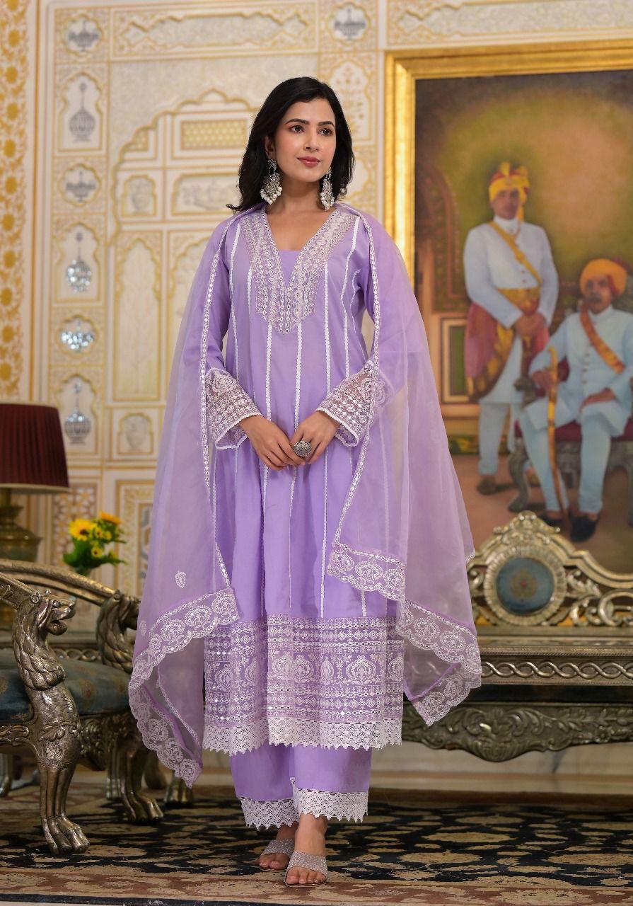 Lavender kurta set